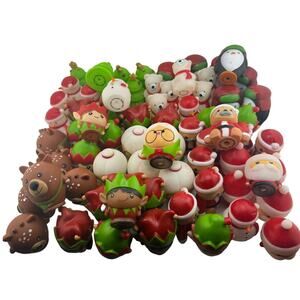 Lot of‎ 70 Christmas Themed Vinyl Firm Squish Party Favor Toys